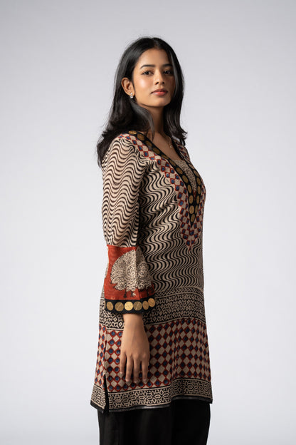Qissa Handblock Printed Linen Kurta