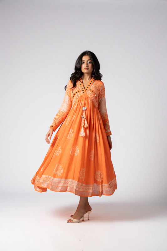 Aroha Sheesh Mirror Work Dress