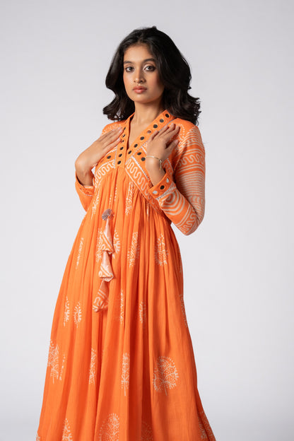 Aroha Sheesh Mirror Work Dress