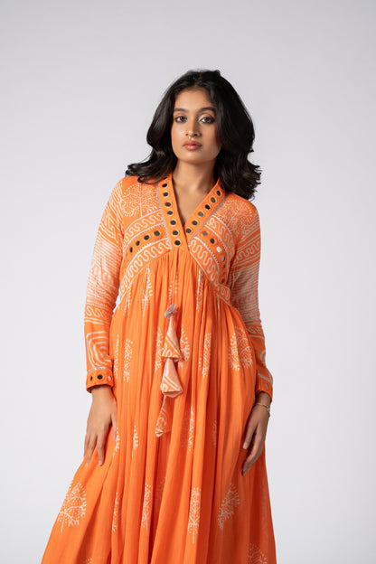 Aroha Sheesh Mirror Work Dress