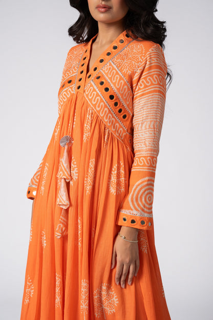 Aroha Sheesh Mirror Work Dress