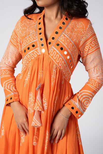 Aroha Sheesh Mirror Work Dress