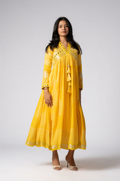 Zareen Sheesh Mirror Work Dress