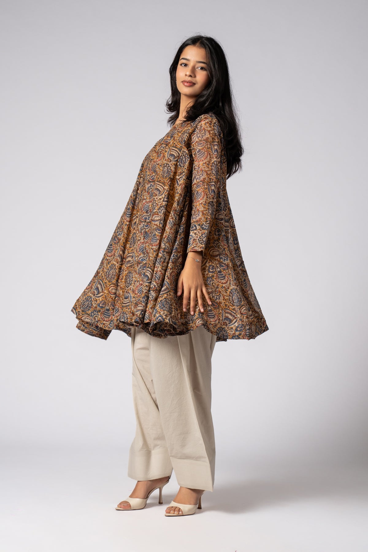 Kalamira Mustard Flare Kurta