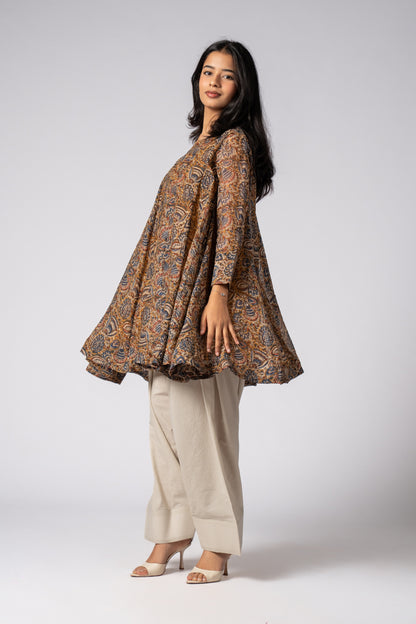 Kalamira Mustard Flare Kurta