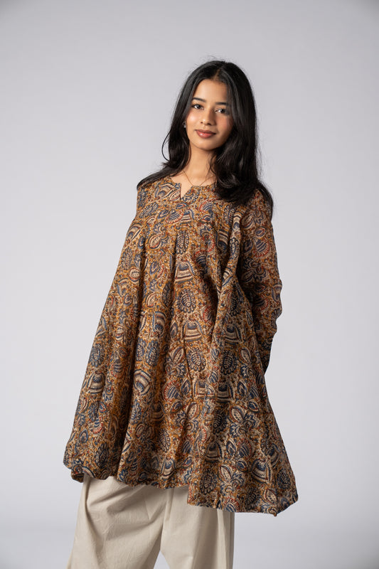 Kalamira Mustard Flare Kurta