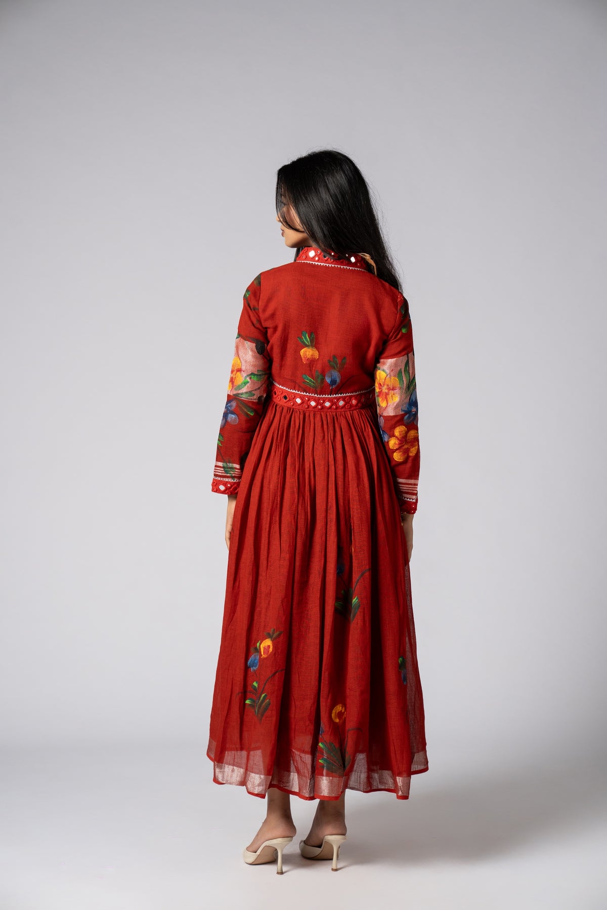 Rangsaaz Hand-Painted Mirror Work Dress