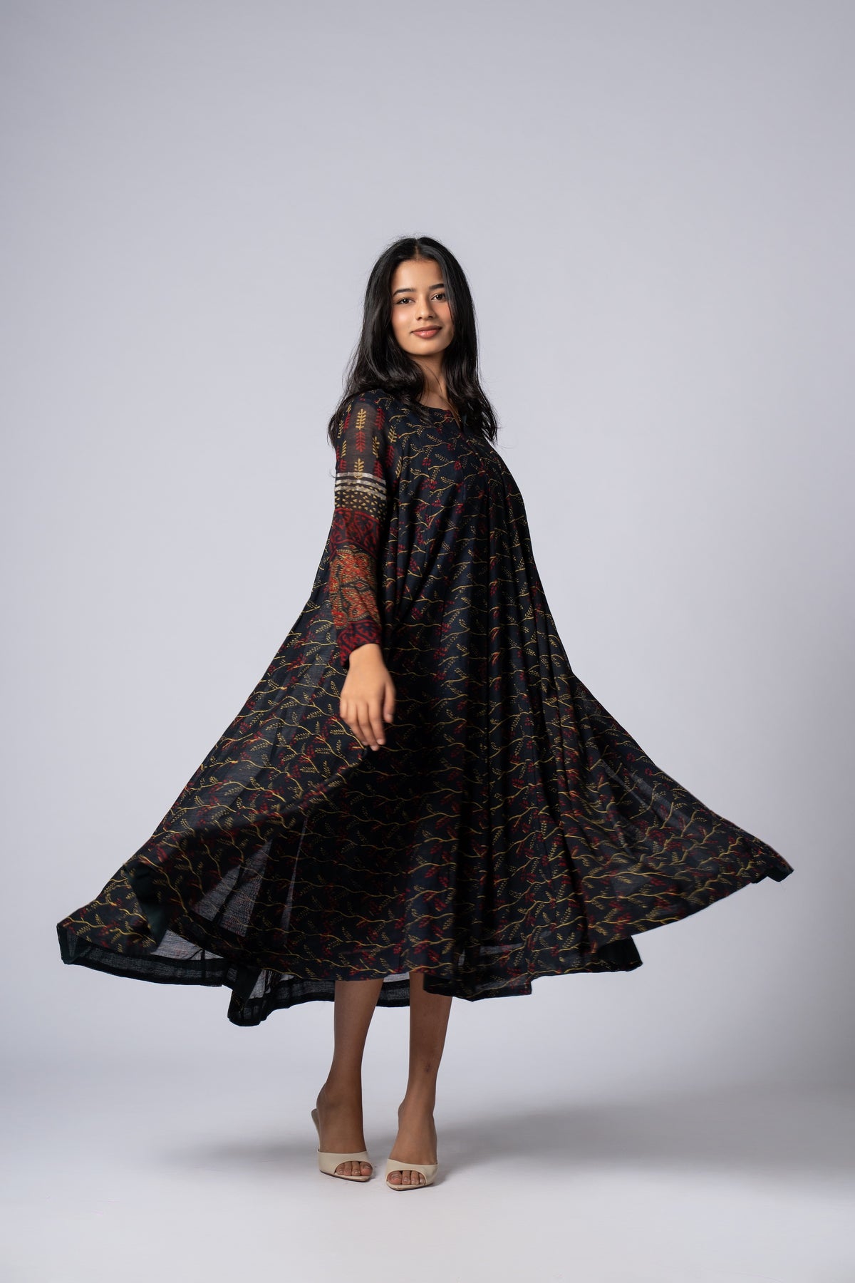 Vanraaz Linen Flare Dress