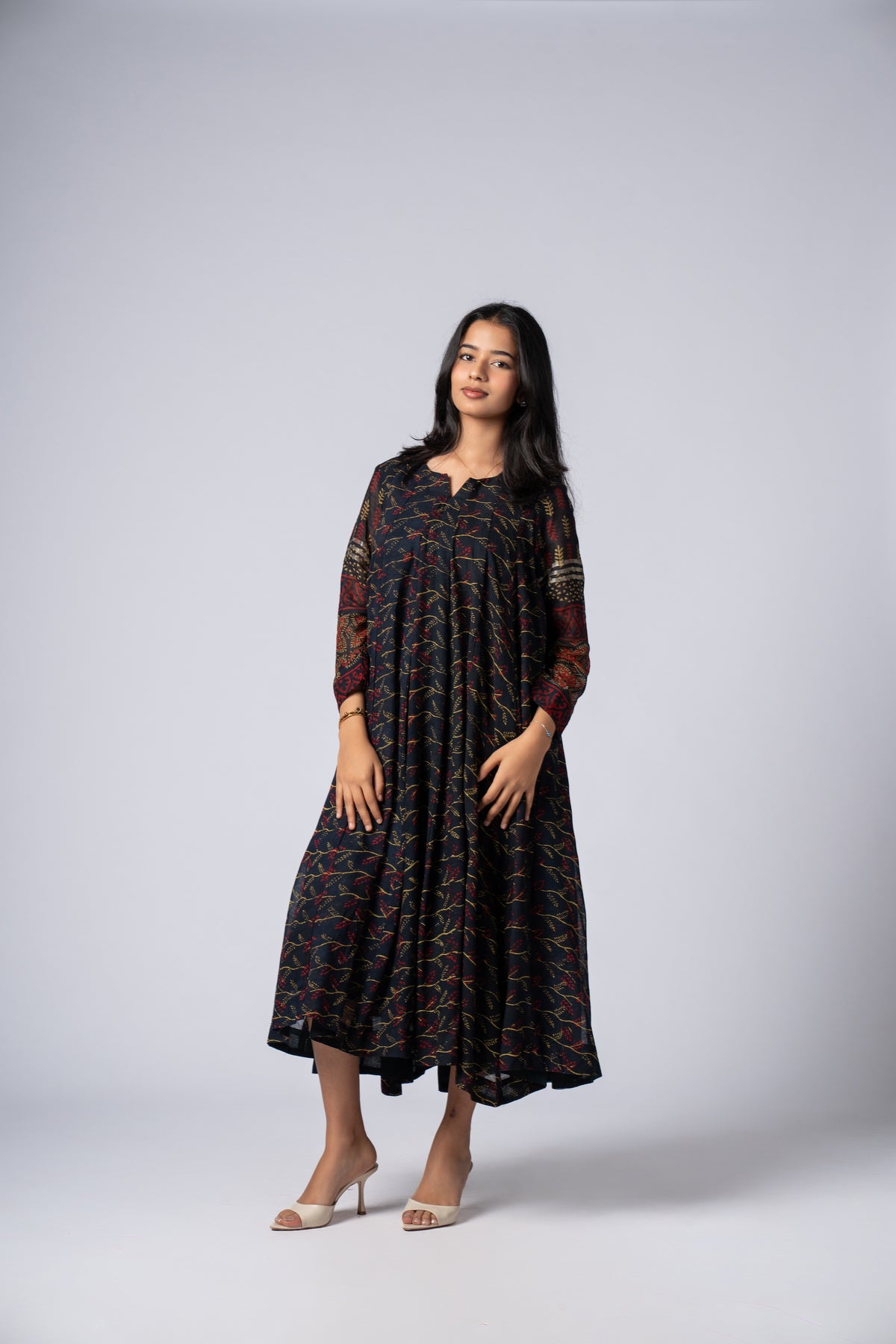 Vanraaz Linen Flare Dress