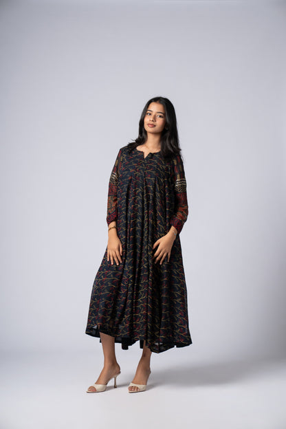 Vanraaz Linen Flare Dress