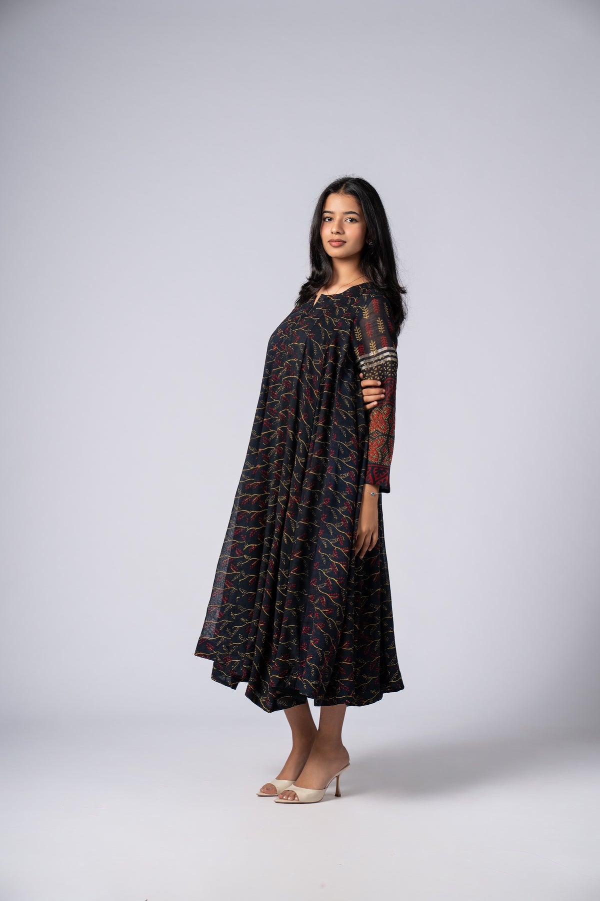 Vanraaz Linen Flare Dress
