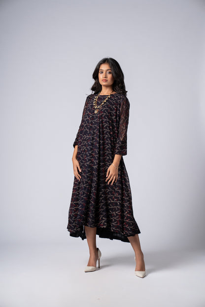 Neelraaz Noir Flare Dress