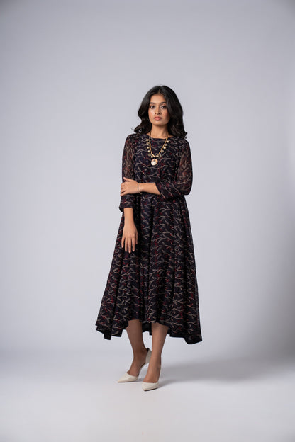 Neelraaz Noir Flare Dress