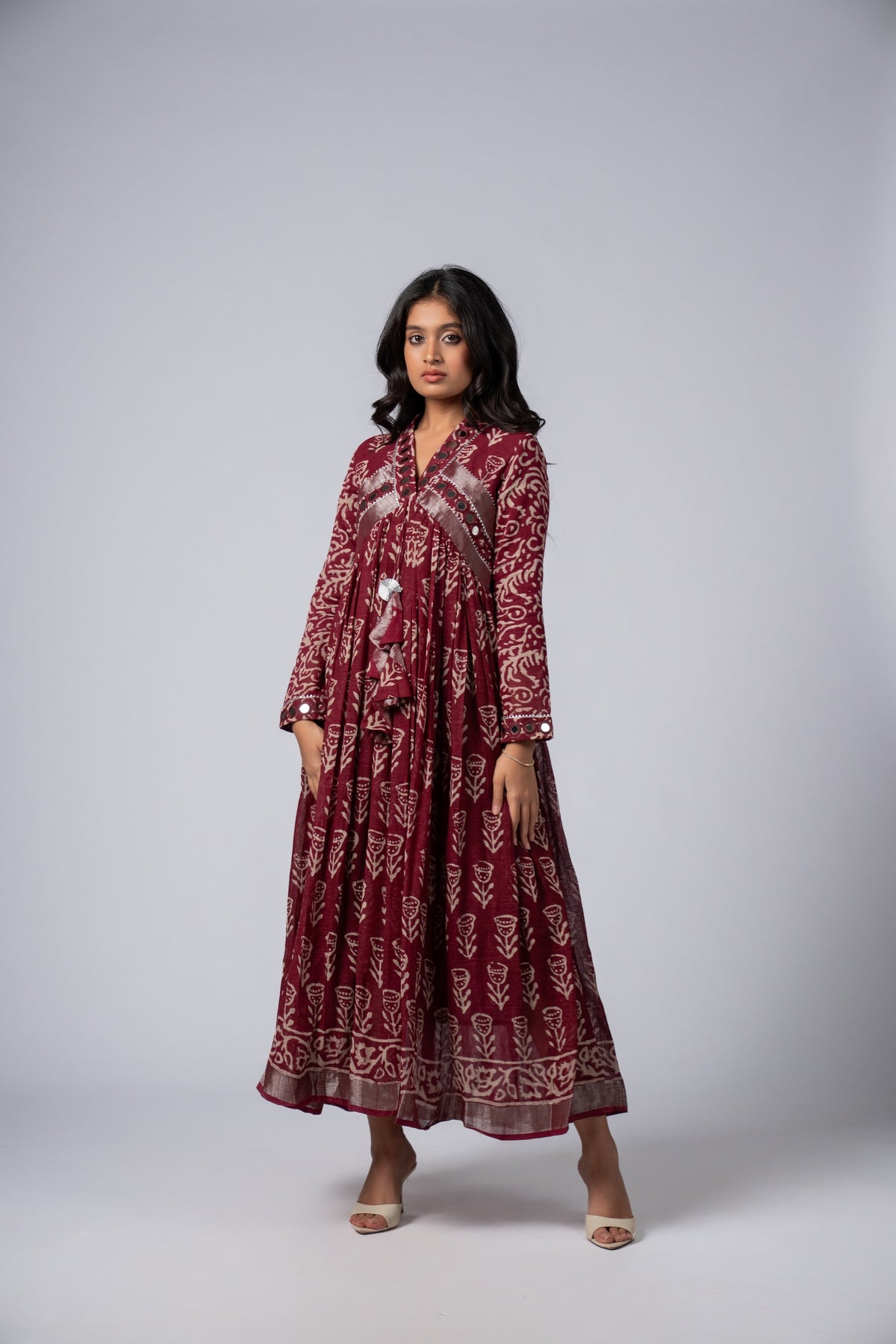 Mehrasa Mirror Work Dress