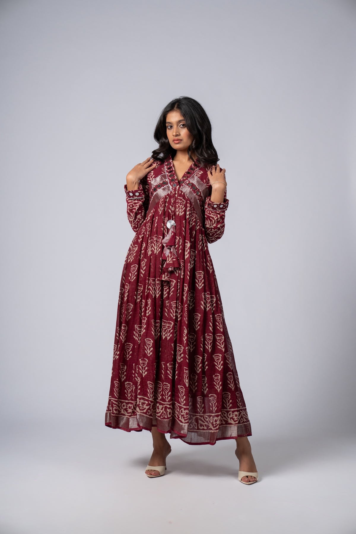 Mehrasa Mirror Work Dress