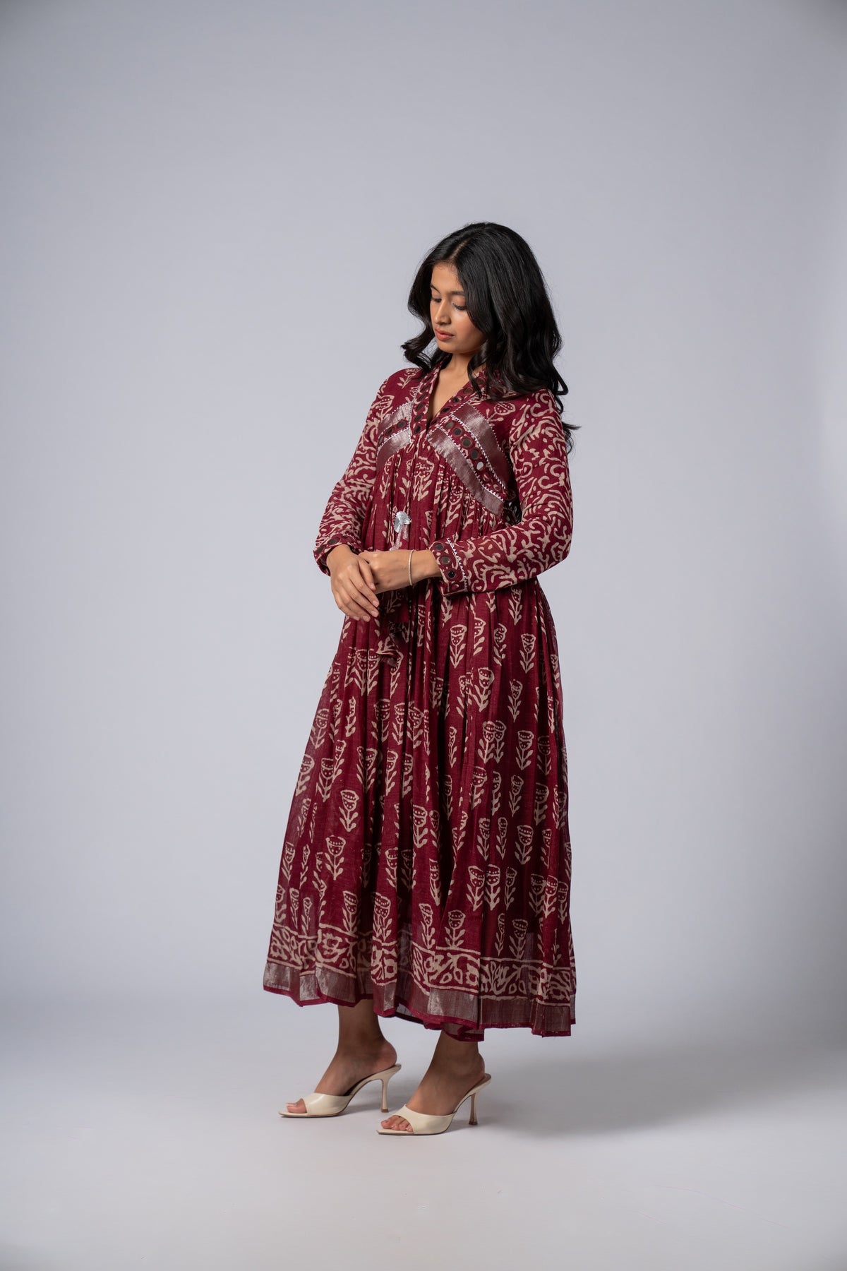 Mehrasa Mirror Work Dress