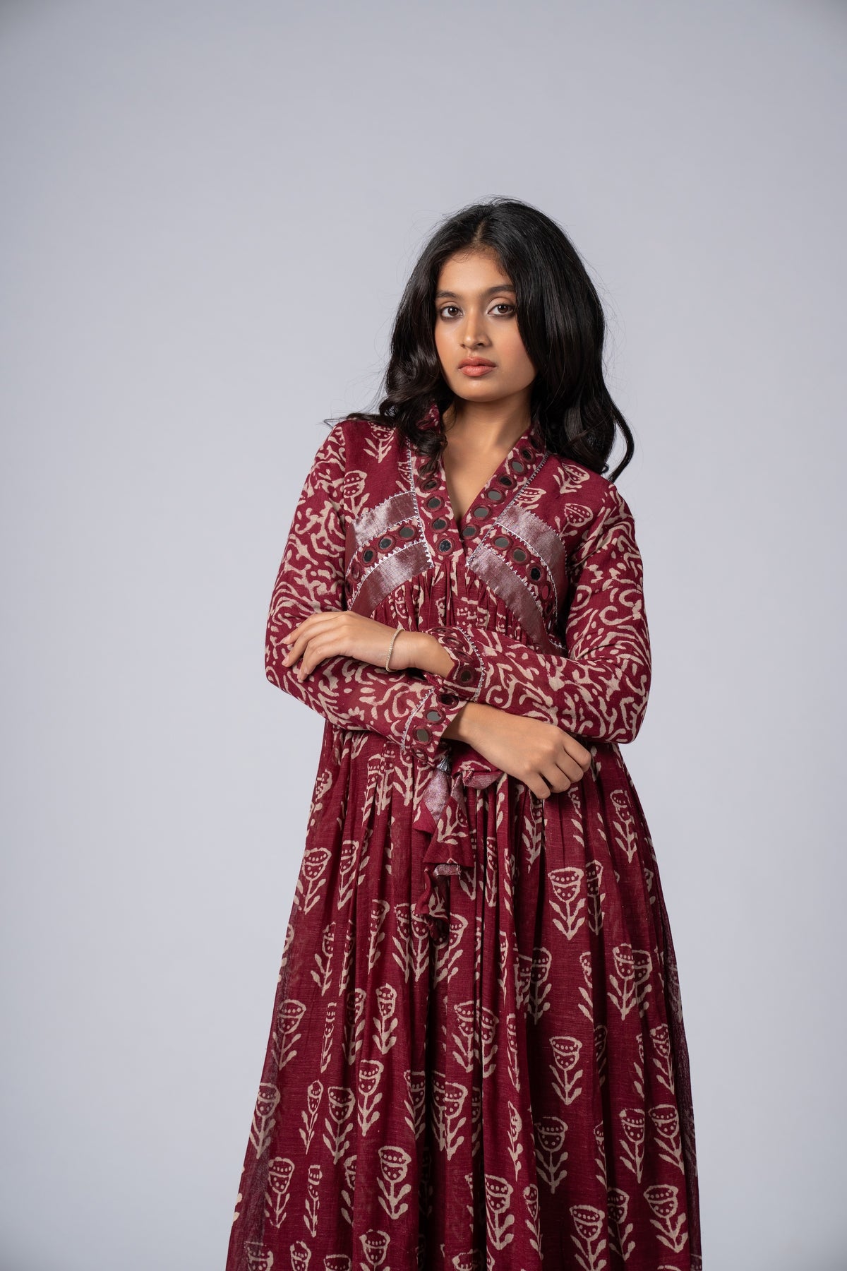 Mehrasa Mirror Work Dress