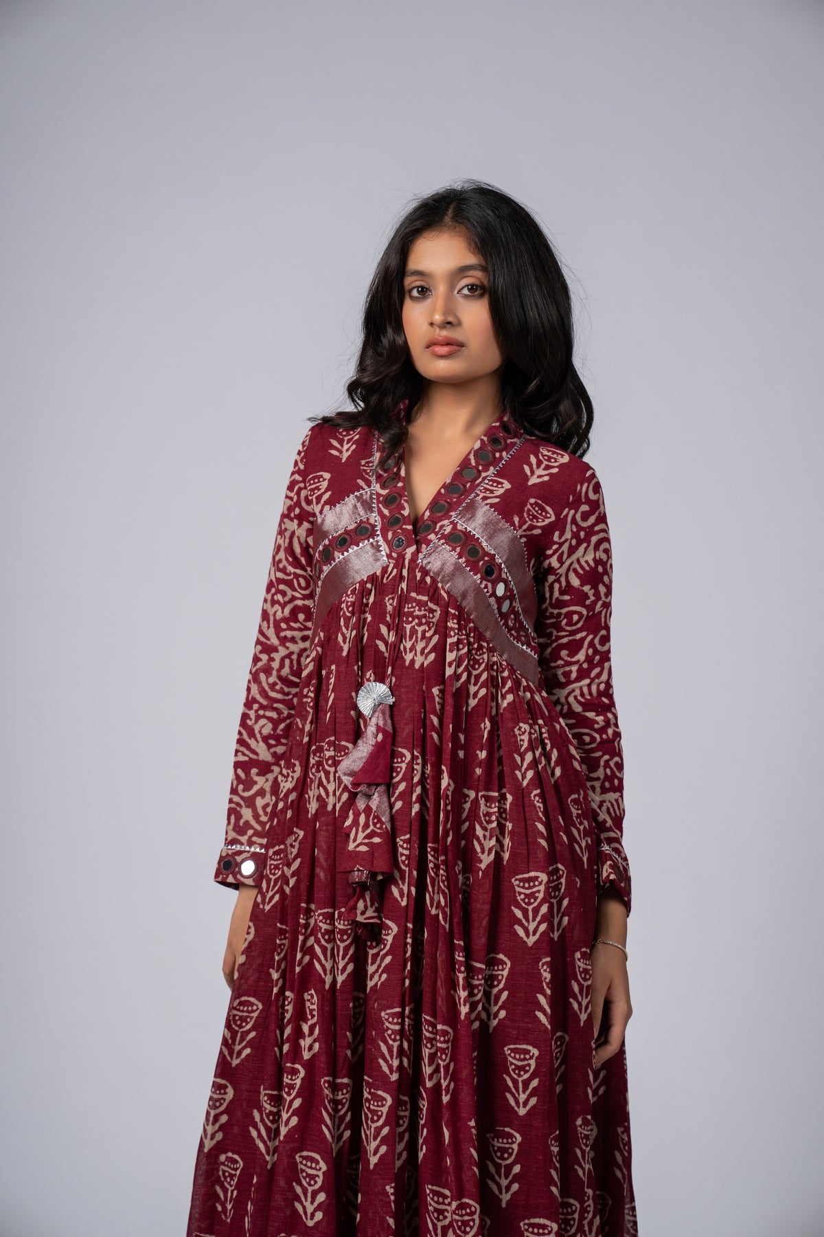 Mehrasa Mirror Work Dress