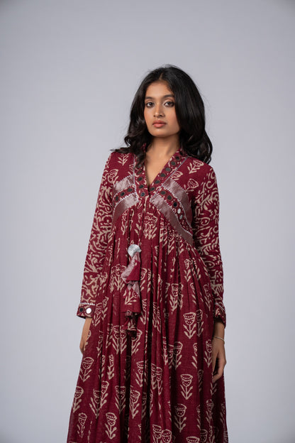 Mehrasa Mirror Work Dress