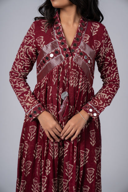 Mehrasa Mirror Work Dress