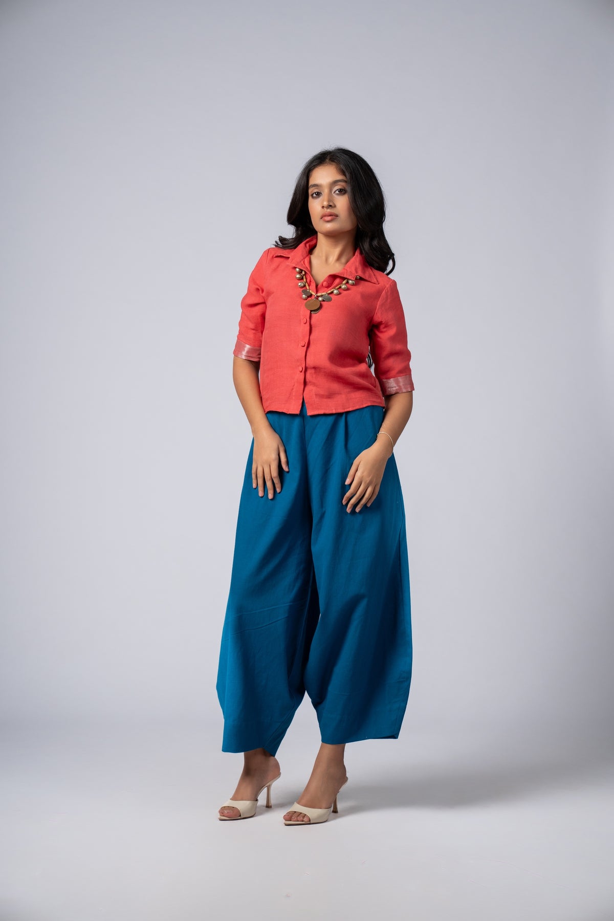 Aabha Coral Linen Shirt