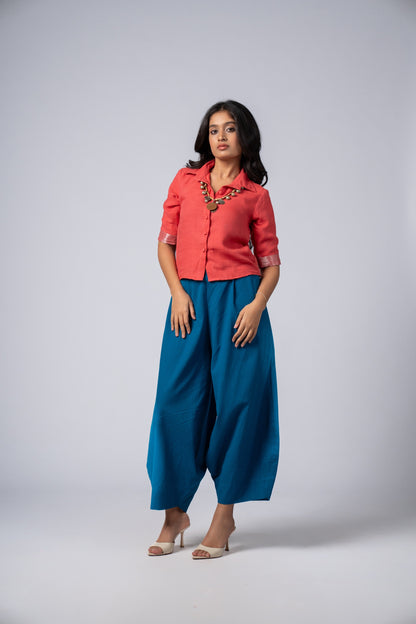Aabha Coral Linen Shirt