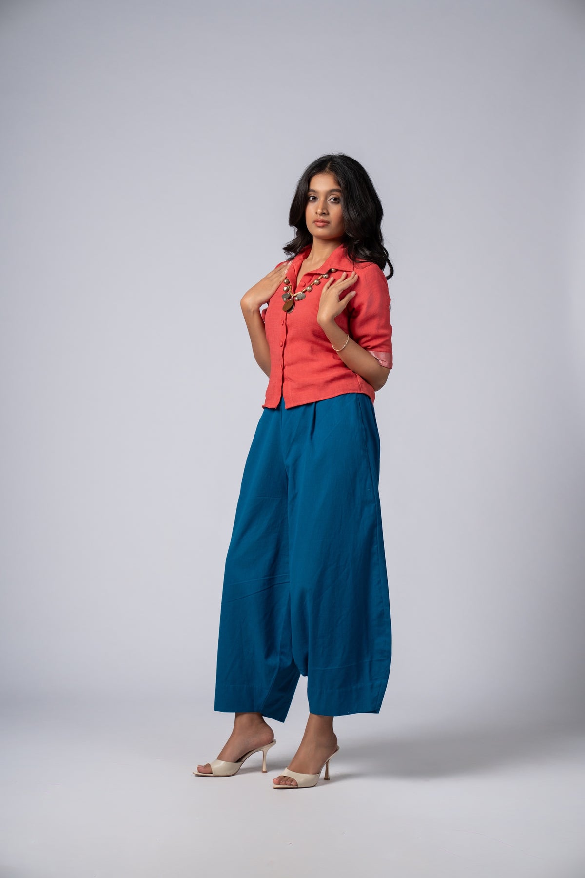 Aabha Coral Linen Shirt