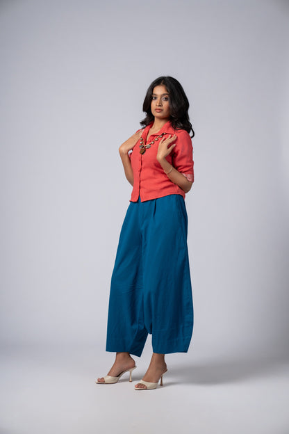 Aabha Coral Linen Shirt