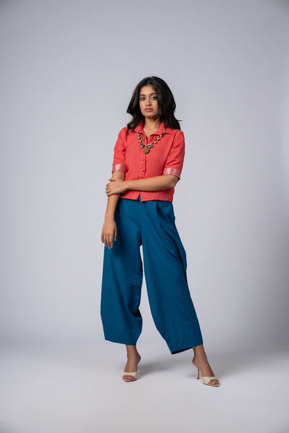 Aabha Coral Linen Shirt
