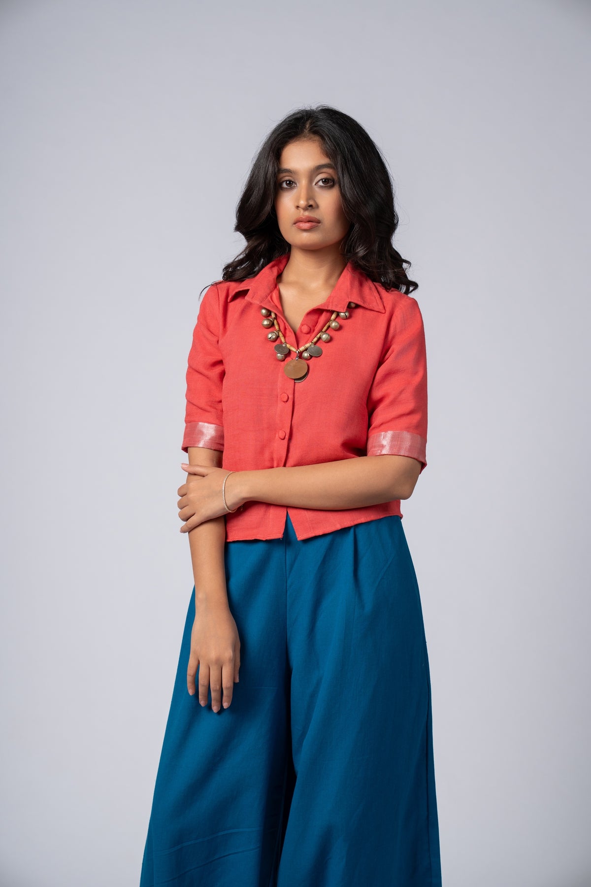 Aabha Coral Linen Shirt