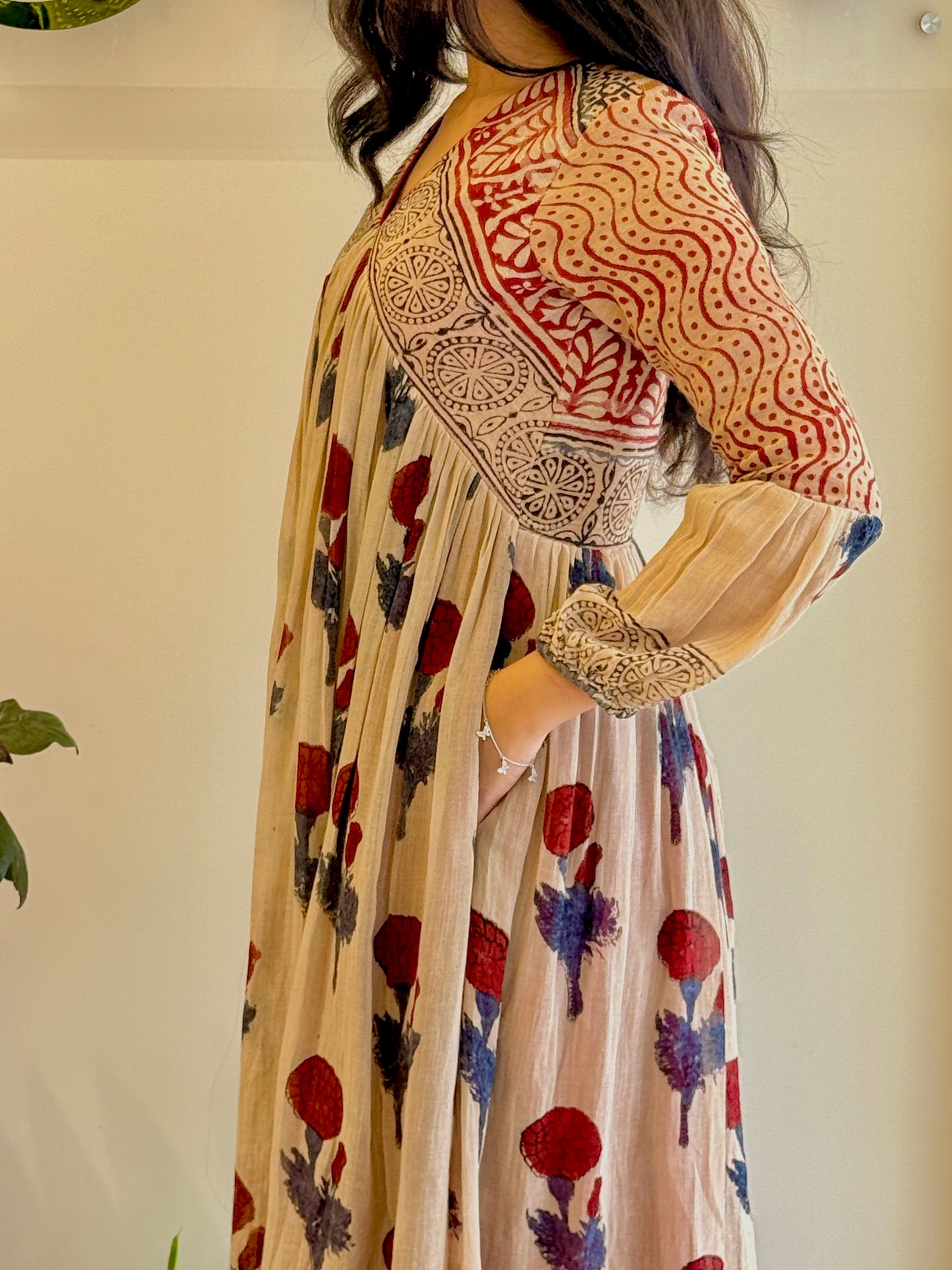 Mughal Motif Linen Pant-Kurta Set