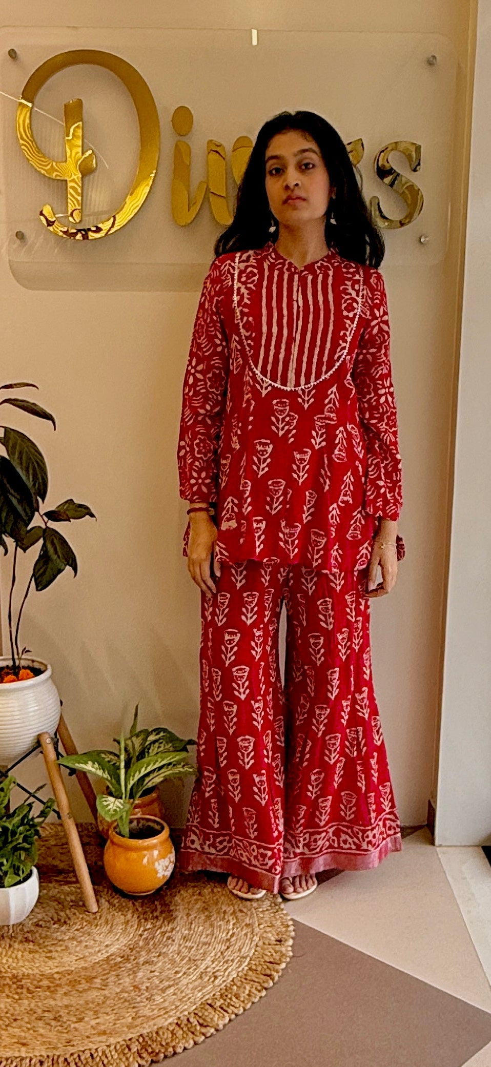 Dark Orange Pure Linen Cord Set