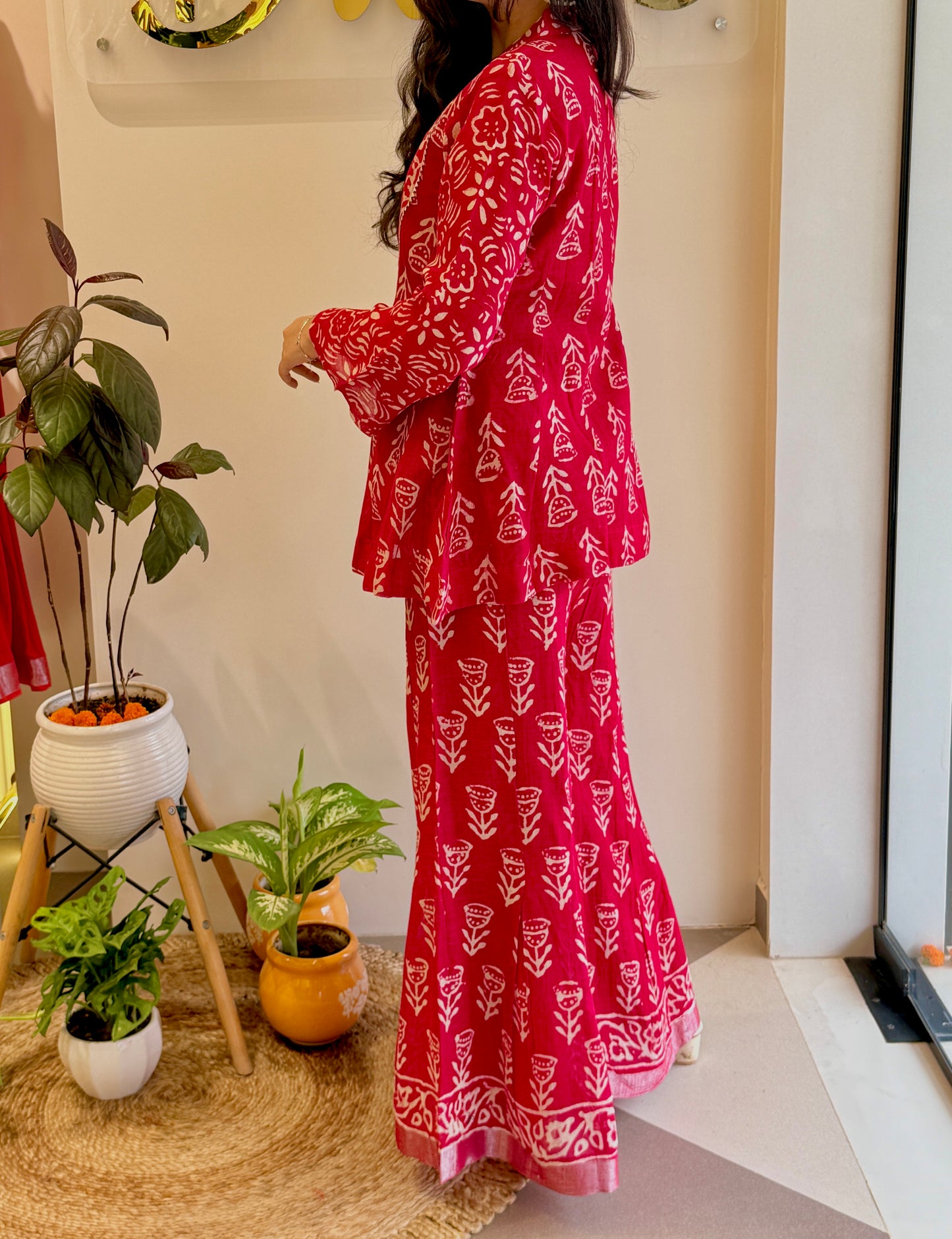 Dark Orange Pure Linen Cord Set