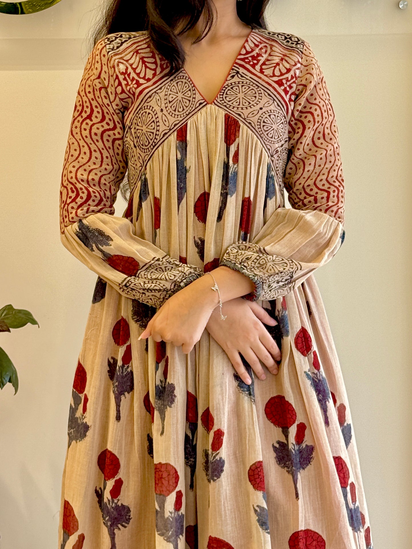 Mughal Motif Linen Pant-Kurta Set