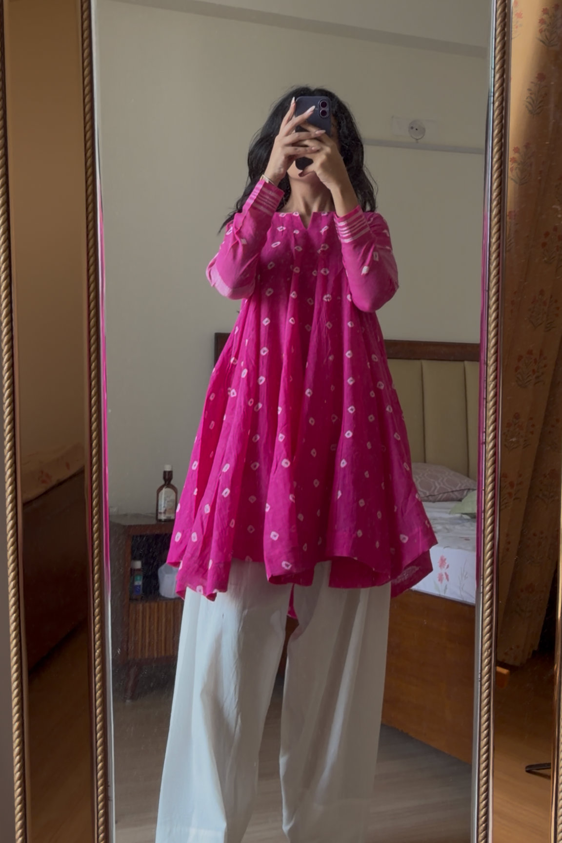 Rangreza Bandhani Flare Kurta