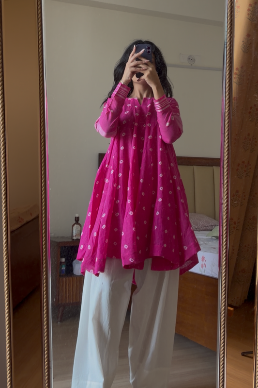 Rangreza Bandhani Flare Kurta