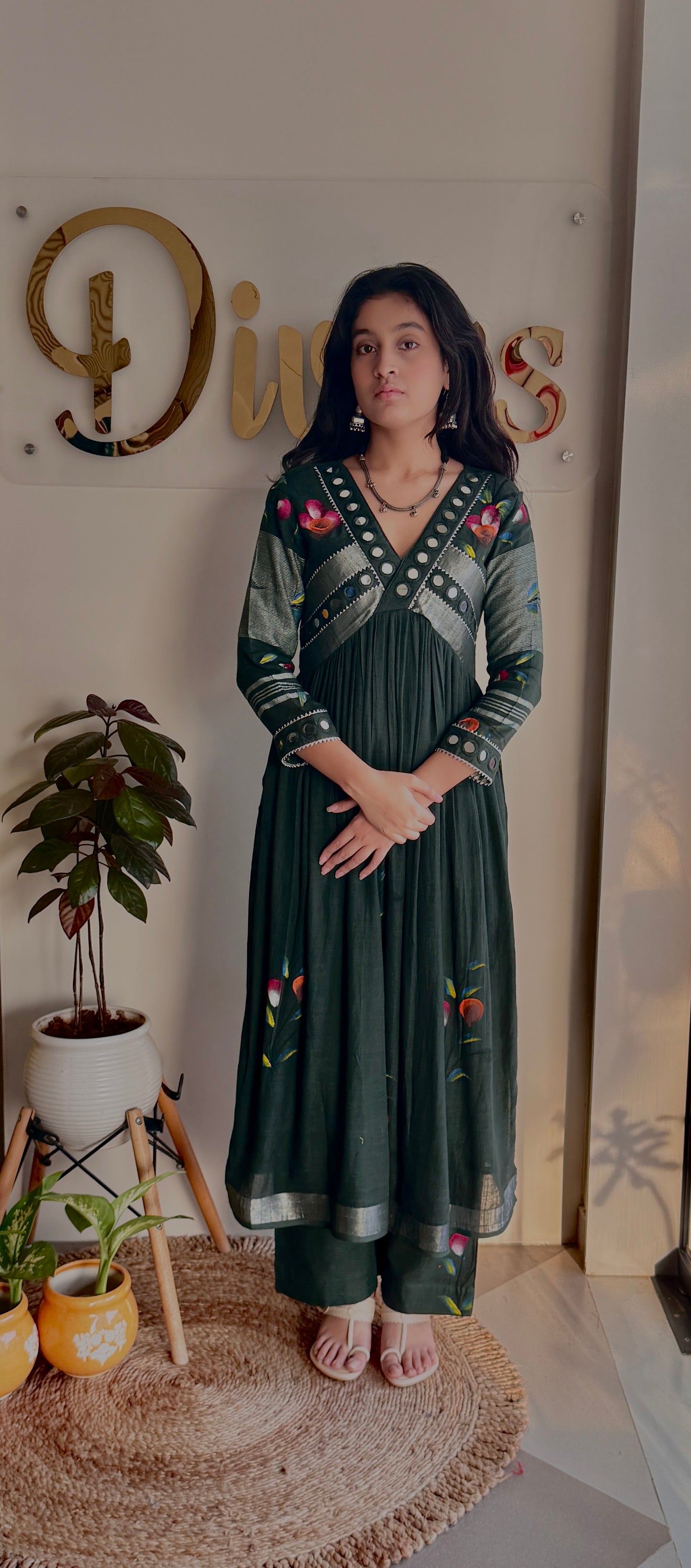 Liyana Brush Painted Pant Kurta Set