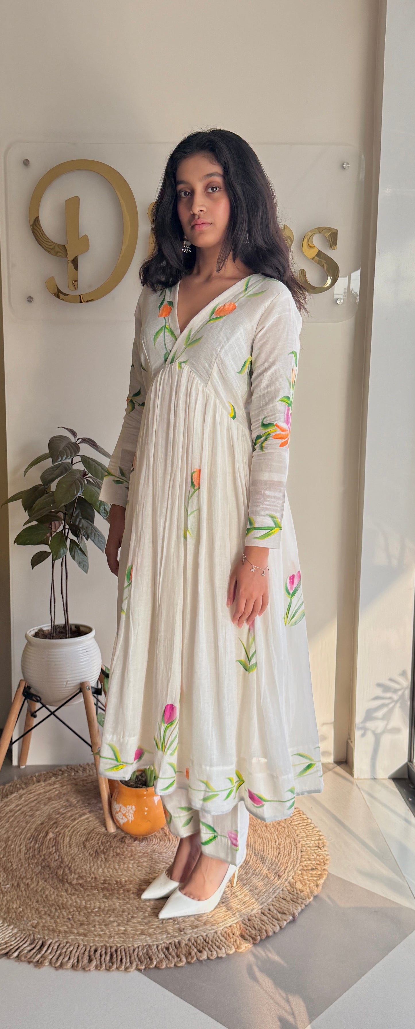 Suf Mallika – Pure Linen Handpainted Pant Kurta Set