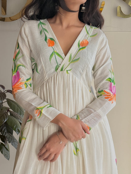 Suf Mallika – Pure Linen Handpainted Pant Kurta Set