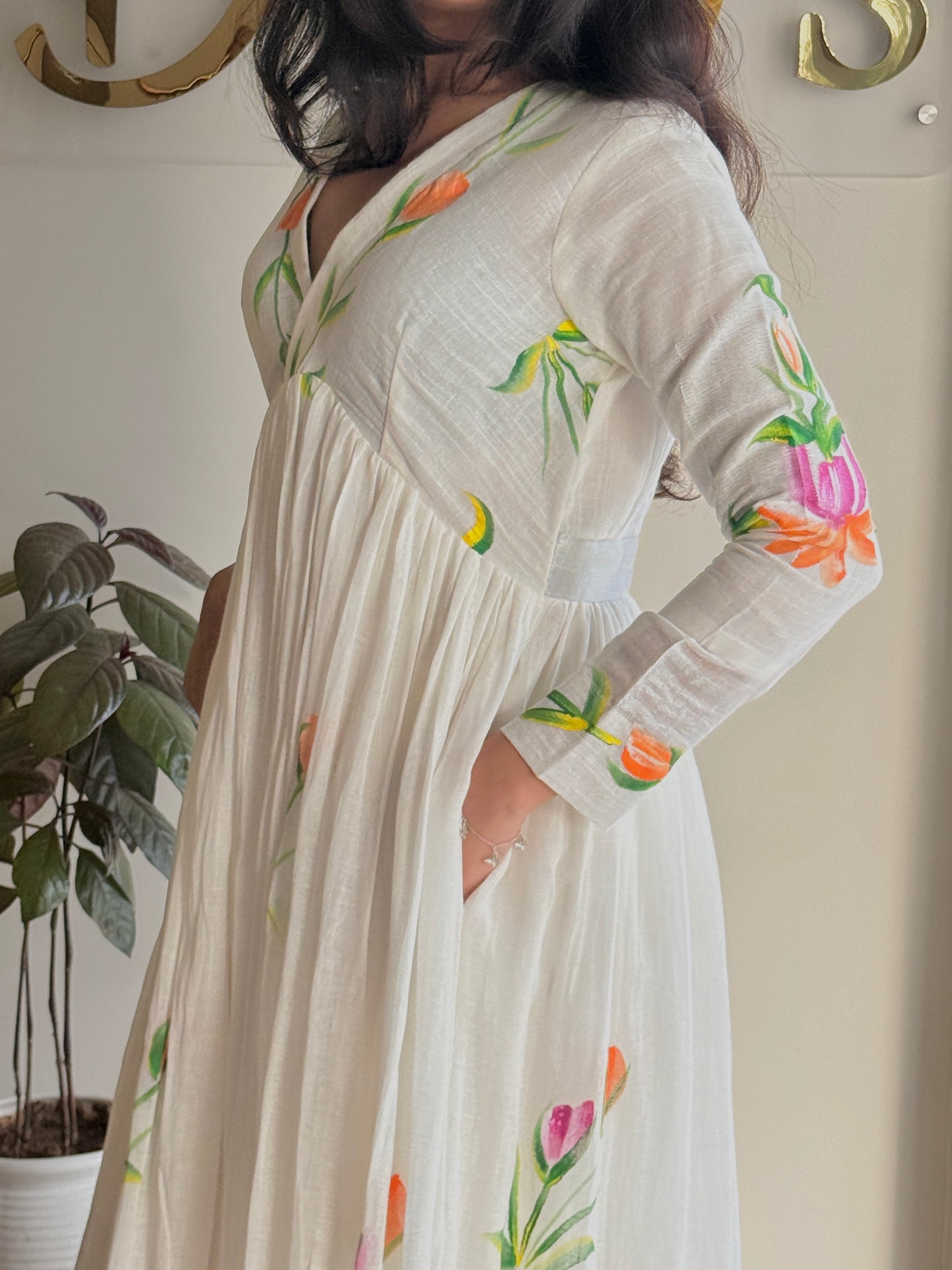 Suf Mallika – Pure Linen Handpainted Pant Kurta Set