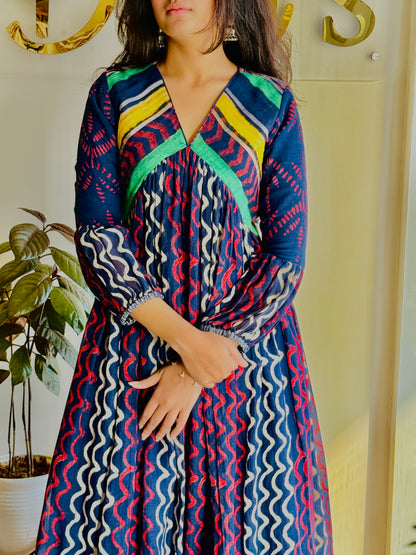 Aarohan – Curved Stripes Linen Kurta Set