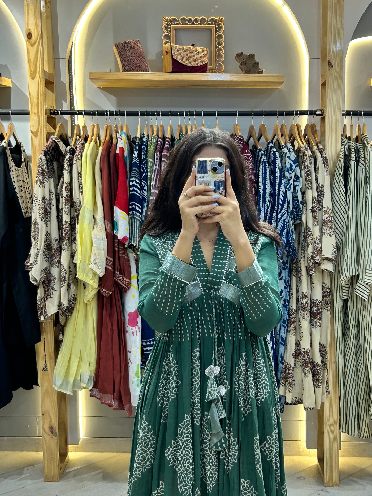 Ina Full Flare Kurti in Pure Linen