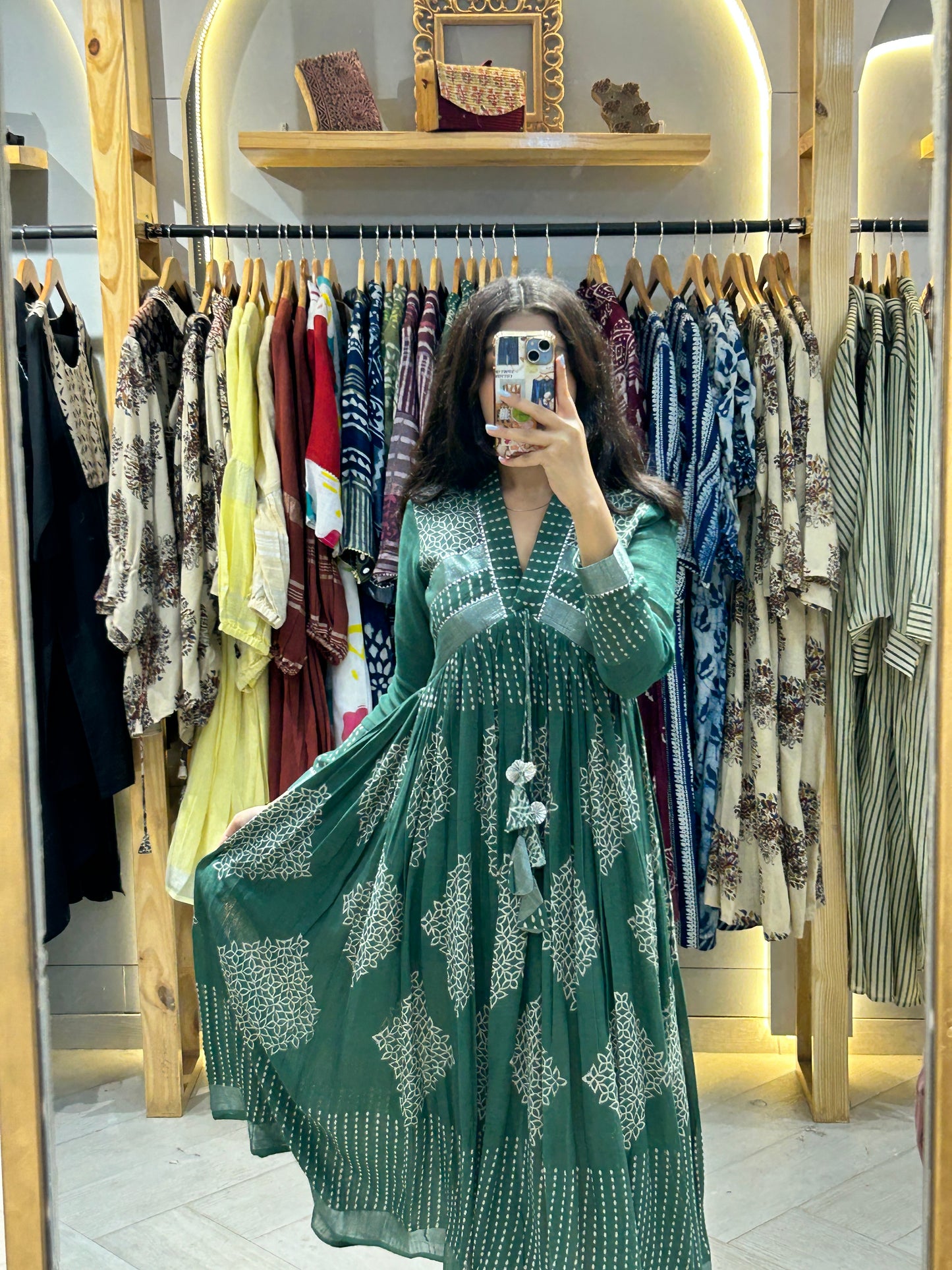 Ina Full Flare Kurti in Pure Linen