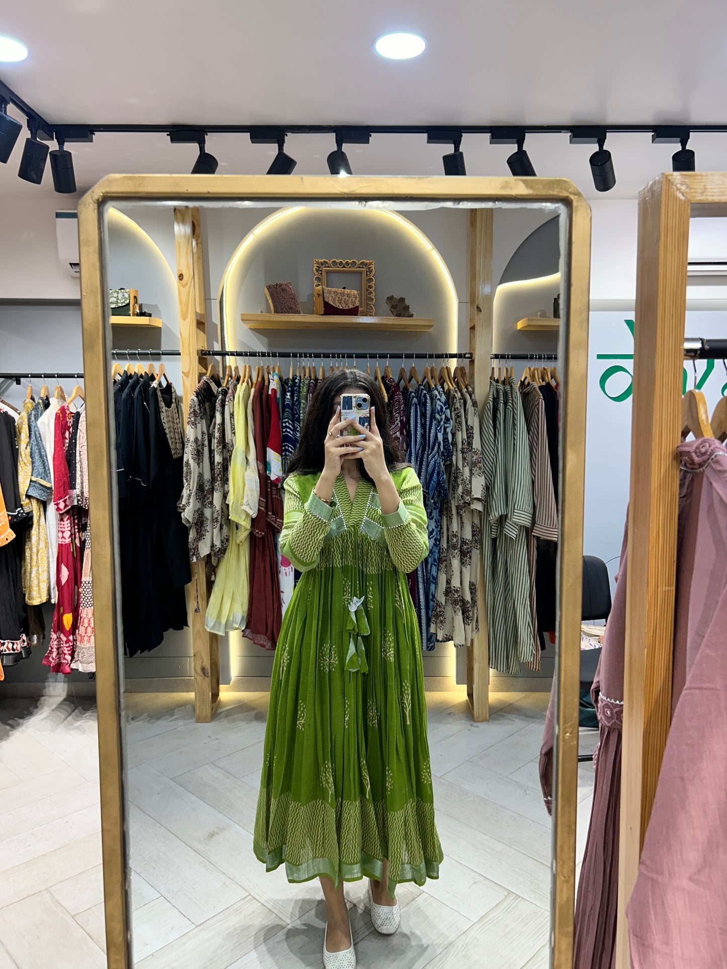 Ina Full Flare Kurti in Pure Linen