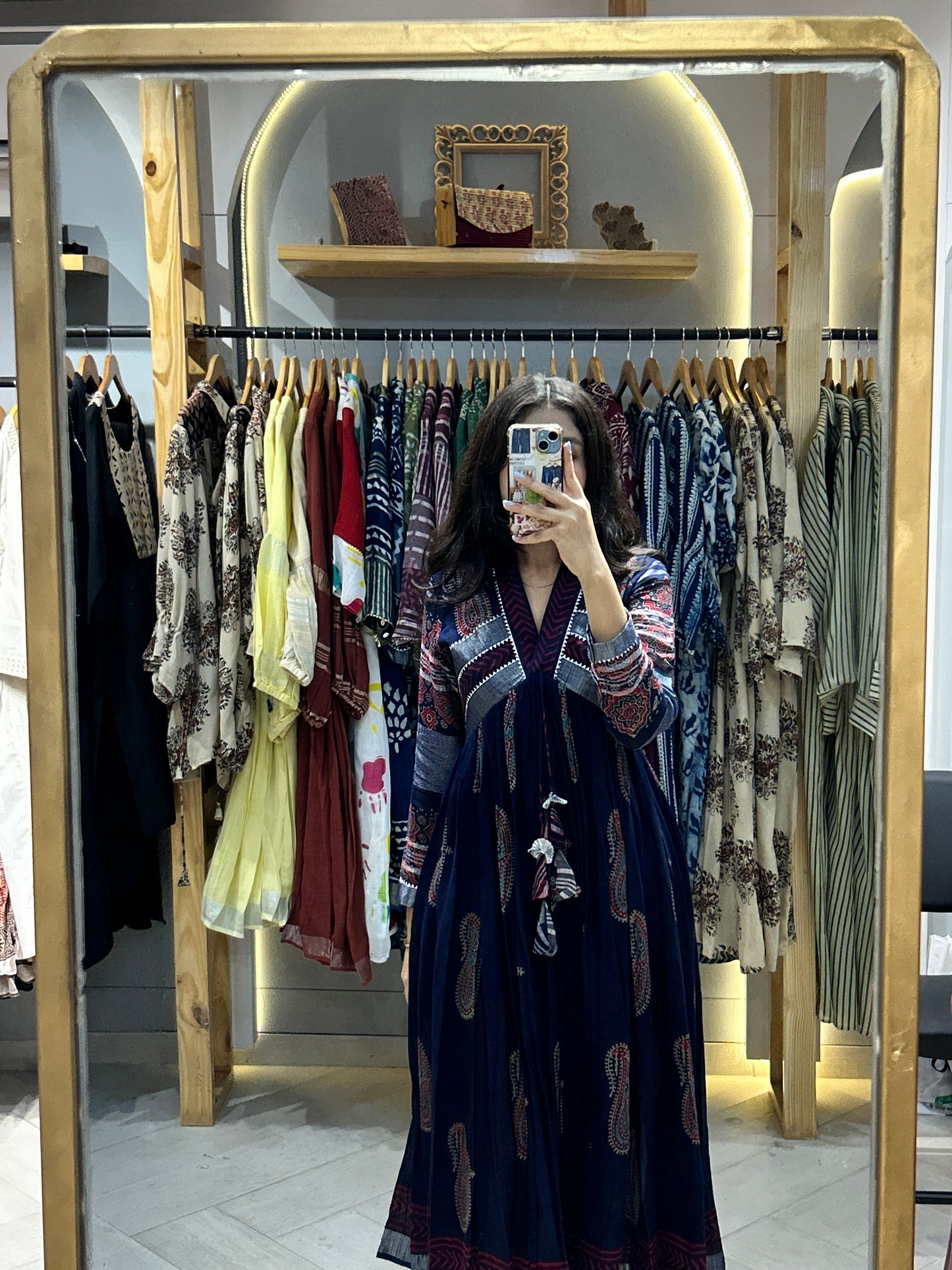 Ina Full Flare Kurti in Pure Linen