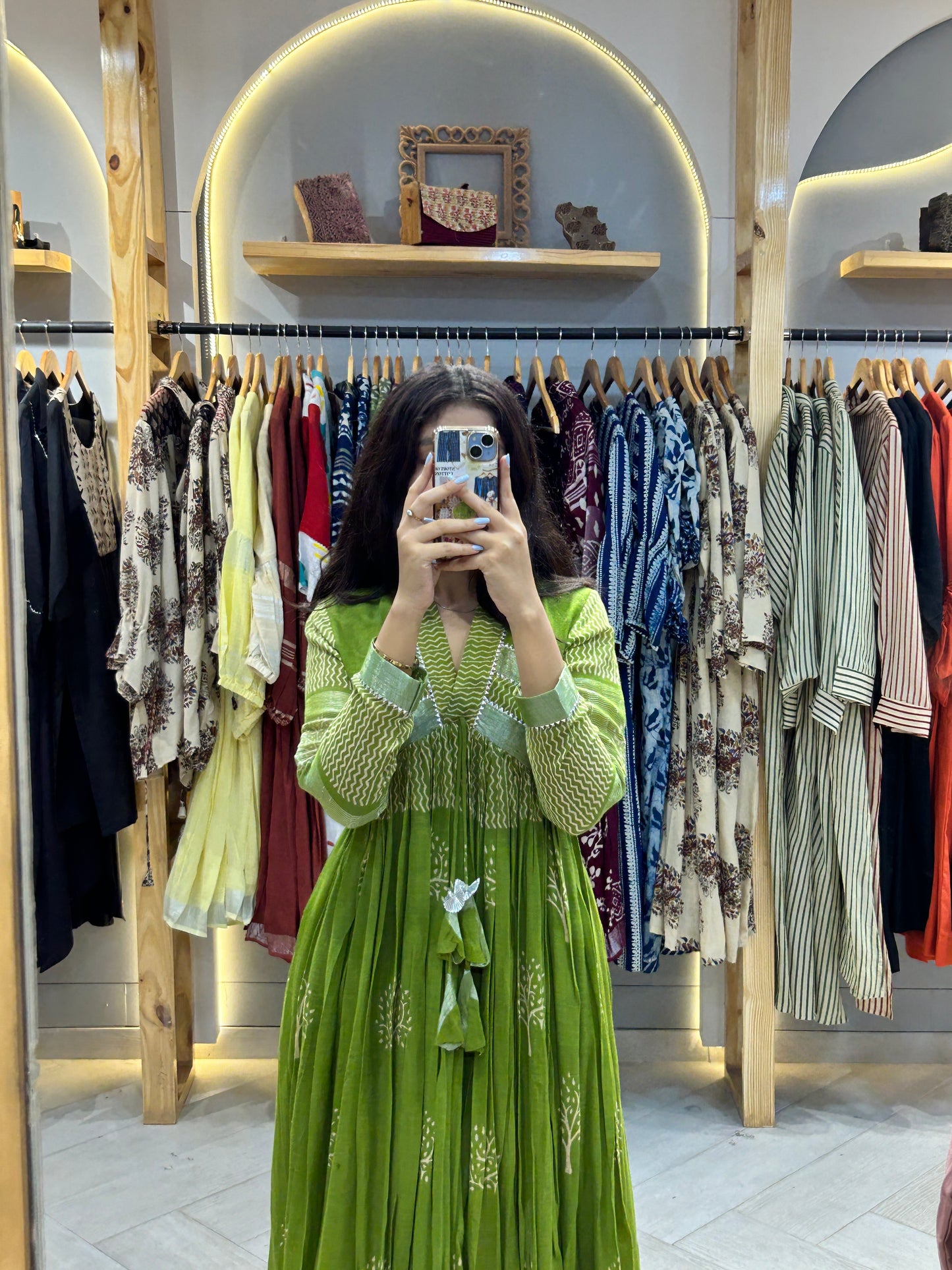 Ina Full Flare Kurti in Pure Linen