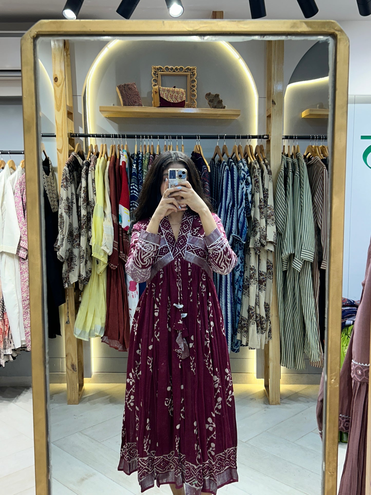 Ina Full Flare Kurti in Pure Linen