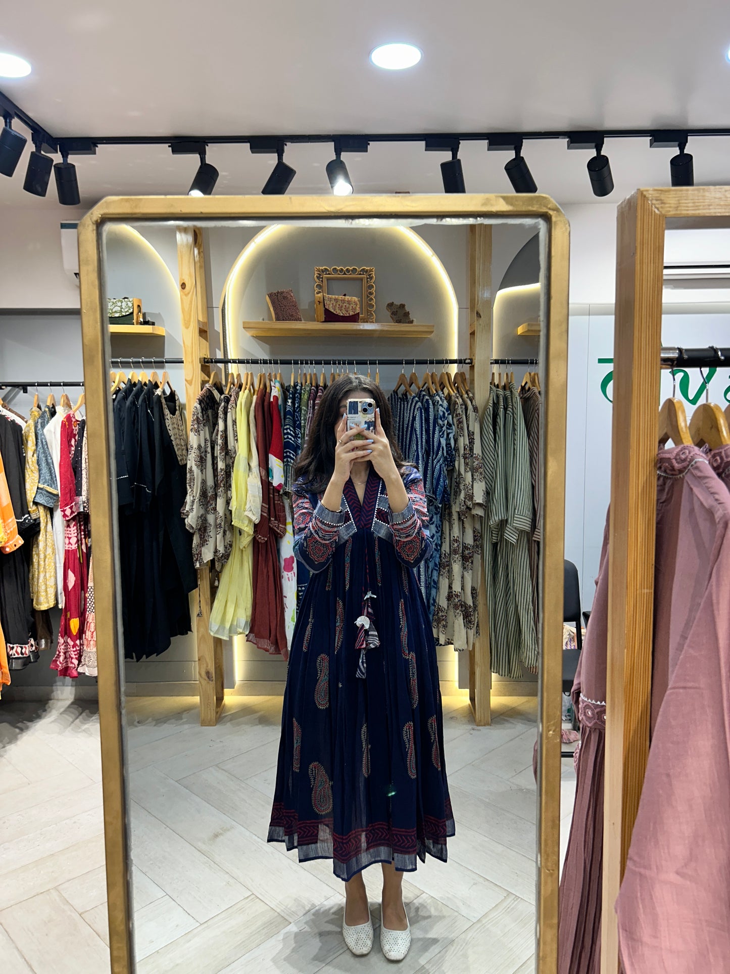 Ina Full Flare Kurti in Pure Linen