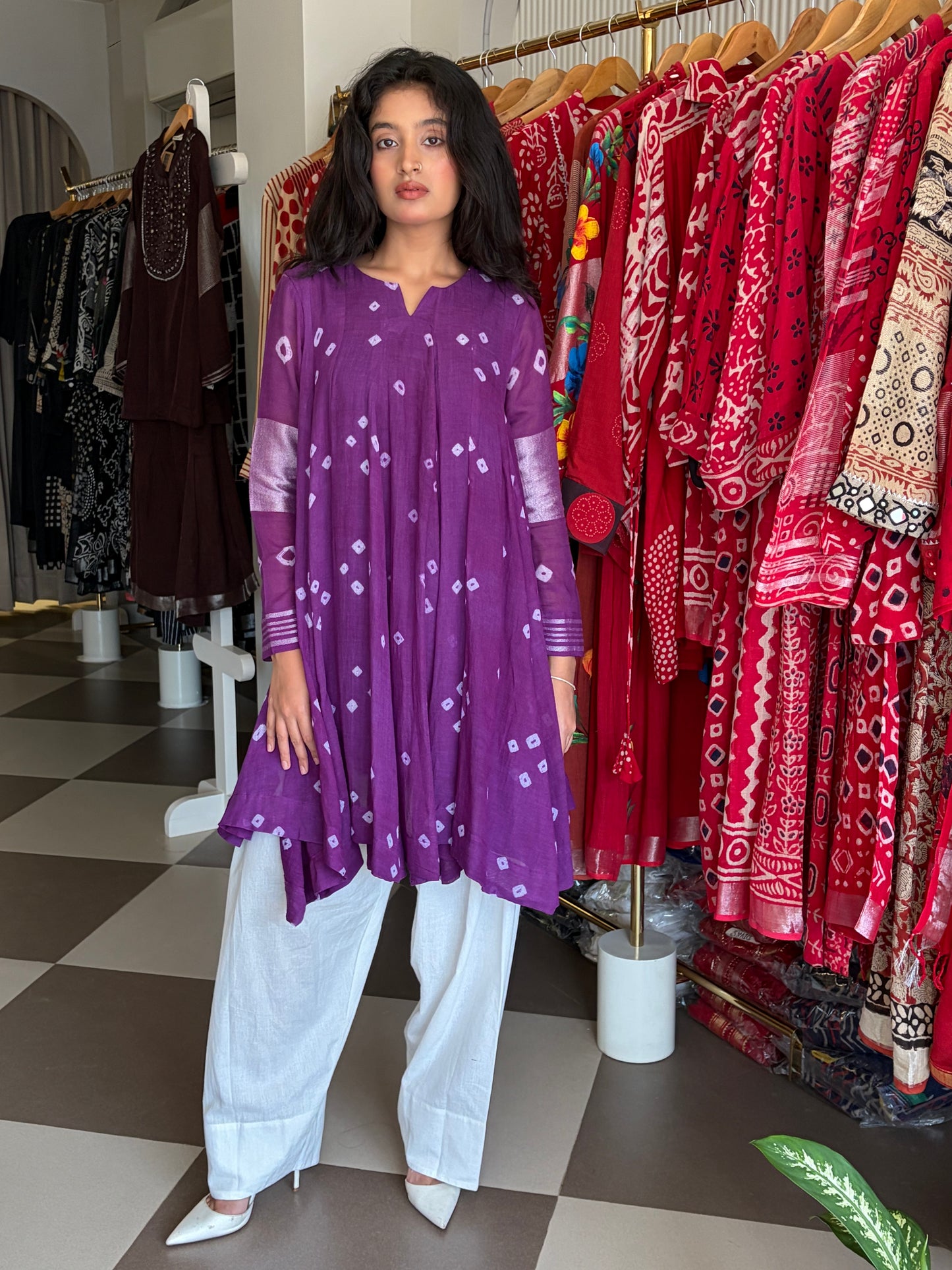 Aabha Bandhani Flare Kurta